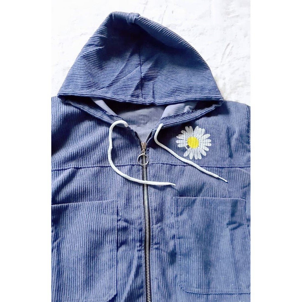[Siêu sale sốc] Áo khoác bombers nhung tăm in hoa cúc cute BBQ RumHana | BigBuy360 - bigbuy360.vn