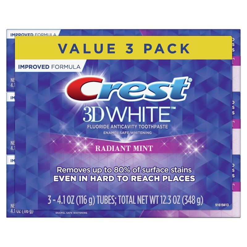 Kem đánh răng làm trắng 3D CREST White Radiant Mint 107g