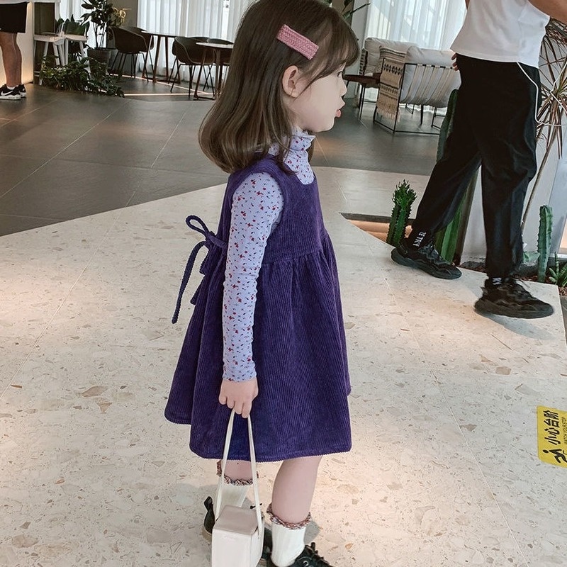 Đầm nhung thời trang mùa thu hàn quốc dành cho bé gái