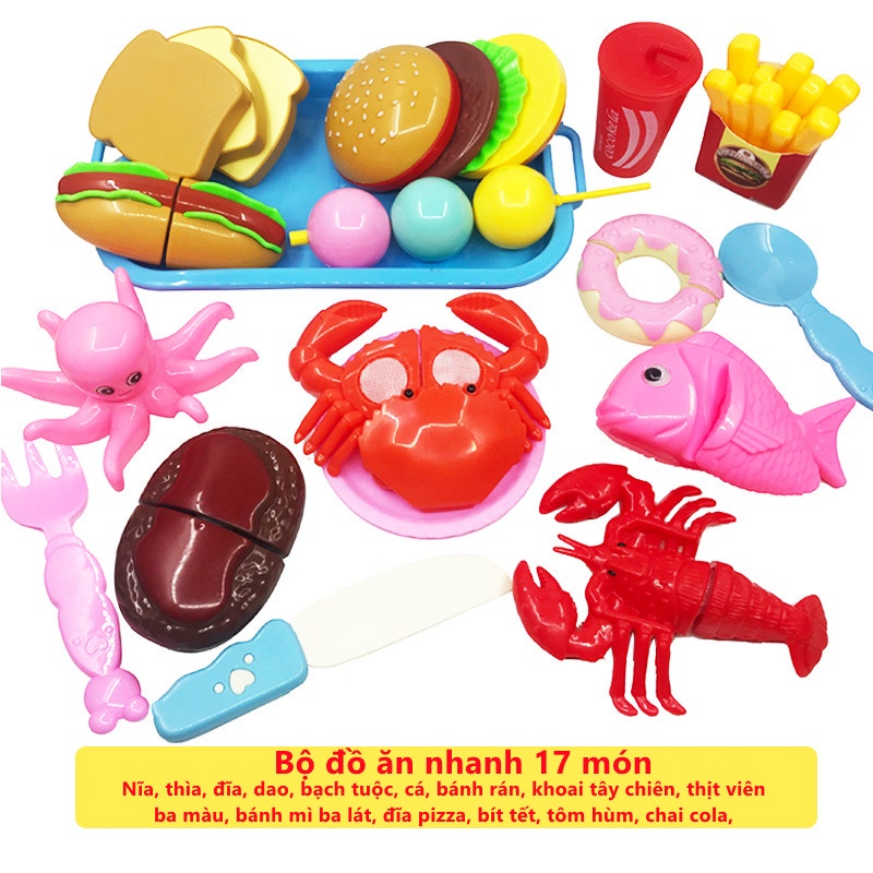 Đồ chơi rau củ quả trái cây cắt tách được có miếng dính đầy đủ chi tiết,đồ chơi nhà bếp thông minh mô hình cho bé