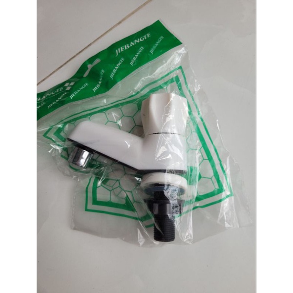 Vòi rửa mặt 1 đường nước lạnh, vòi lavabo nhựa dẻo trắng ABS chống va đập dùng bền