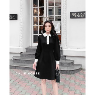 Váy đầm nữ cổ phối đính cúc nẹp Calie House V126