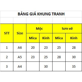 Khung tranh khung ảnh gỗ mộc có vân