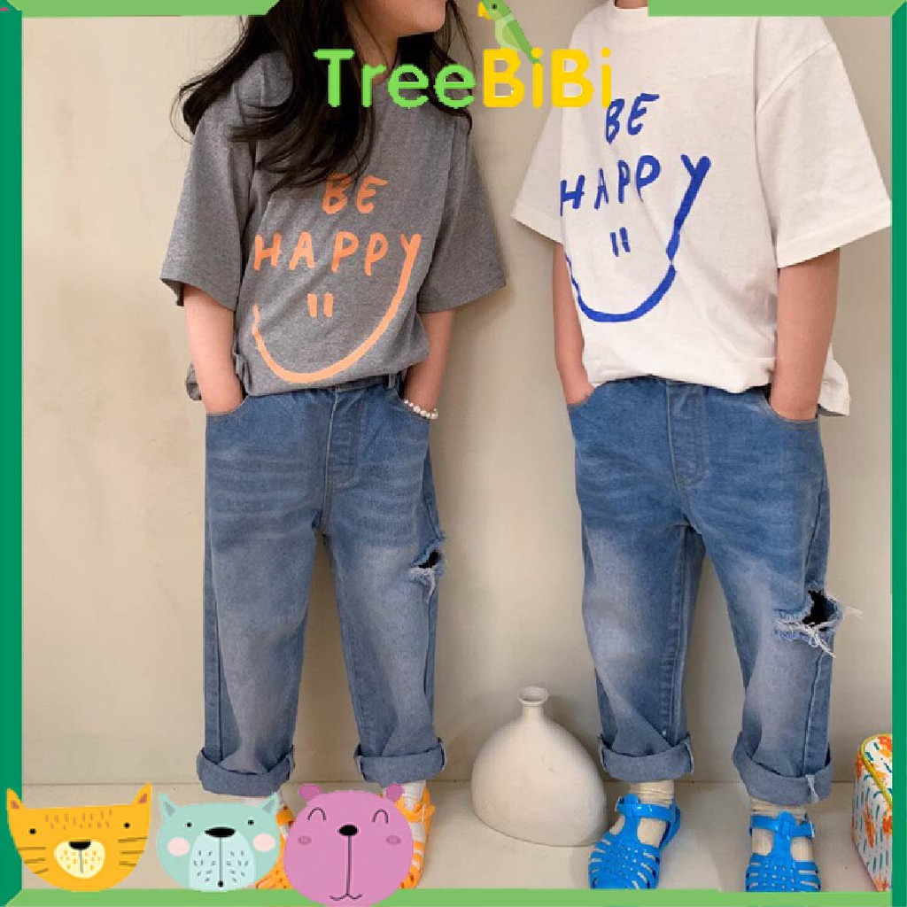 Áo thun bé trai- áo phông bé gái tay ngắn 100% cotton không bụi vải an toàn cho da bé, thấm hút tốt, TreeBiBi shop