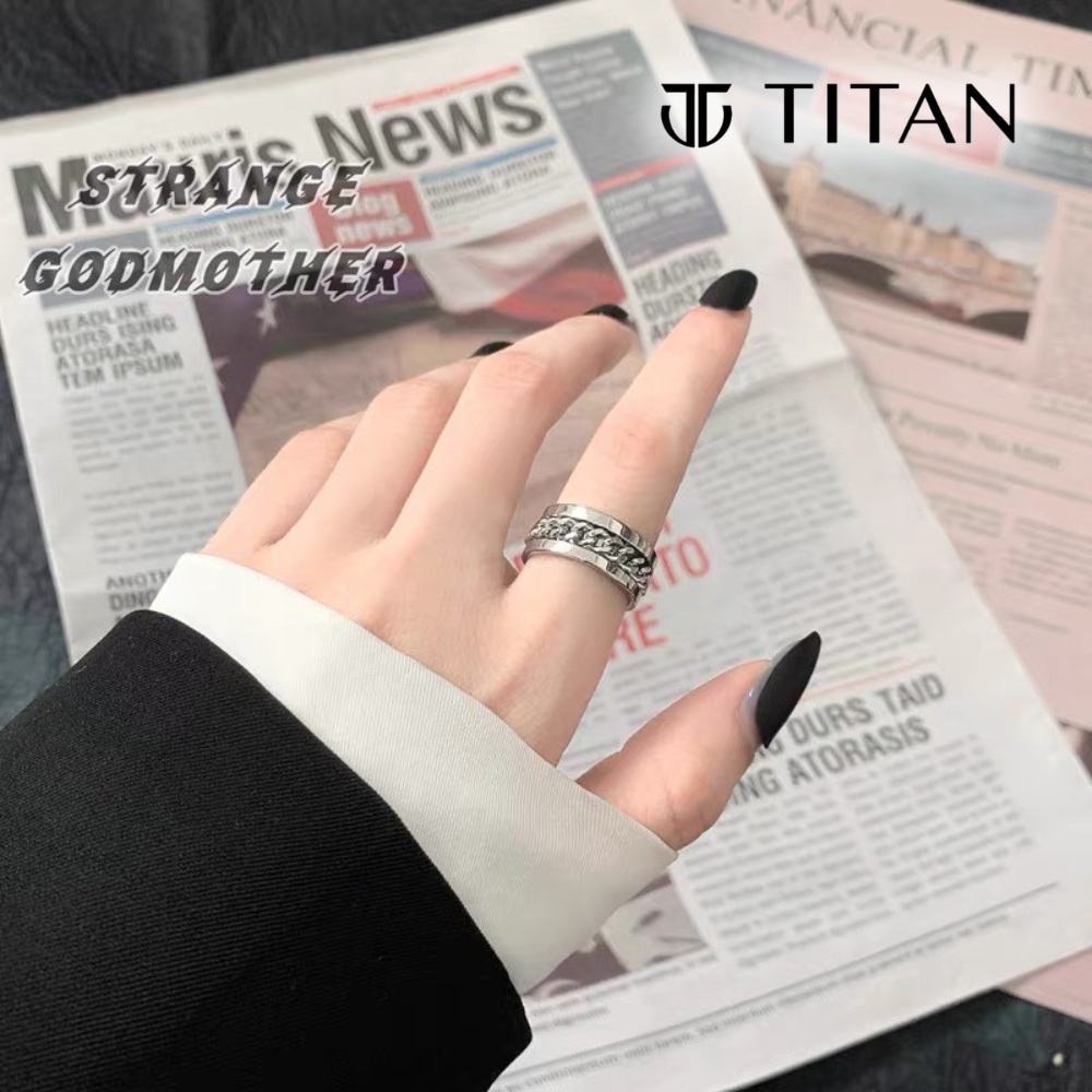 Nhẫn nam nữ xích unisex, nhẫn thời trang màu bạc 925 hiphop cá tính ring titan freesize không gỉ Titan Shop