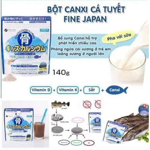 Bột Canxi Cá Tuyết Bone’s Calcium Fine Japan Tăng Chiều Cao Nhật Bản 140g