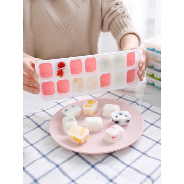 Khay Đá Silicon Làm Rau Câu Làm Kem Đựng Thực Phẩm Ăn Dặm Cho Bé