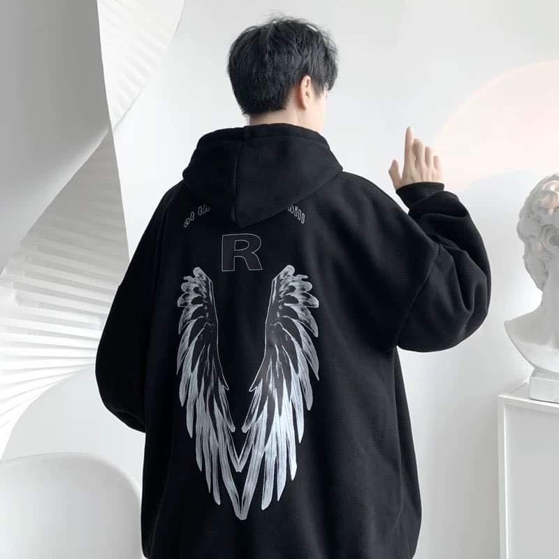 Áo hoodie nỉ cottn cánh chim R TC12