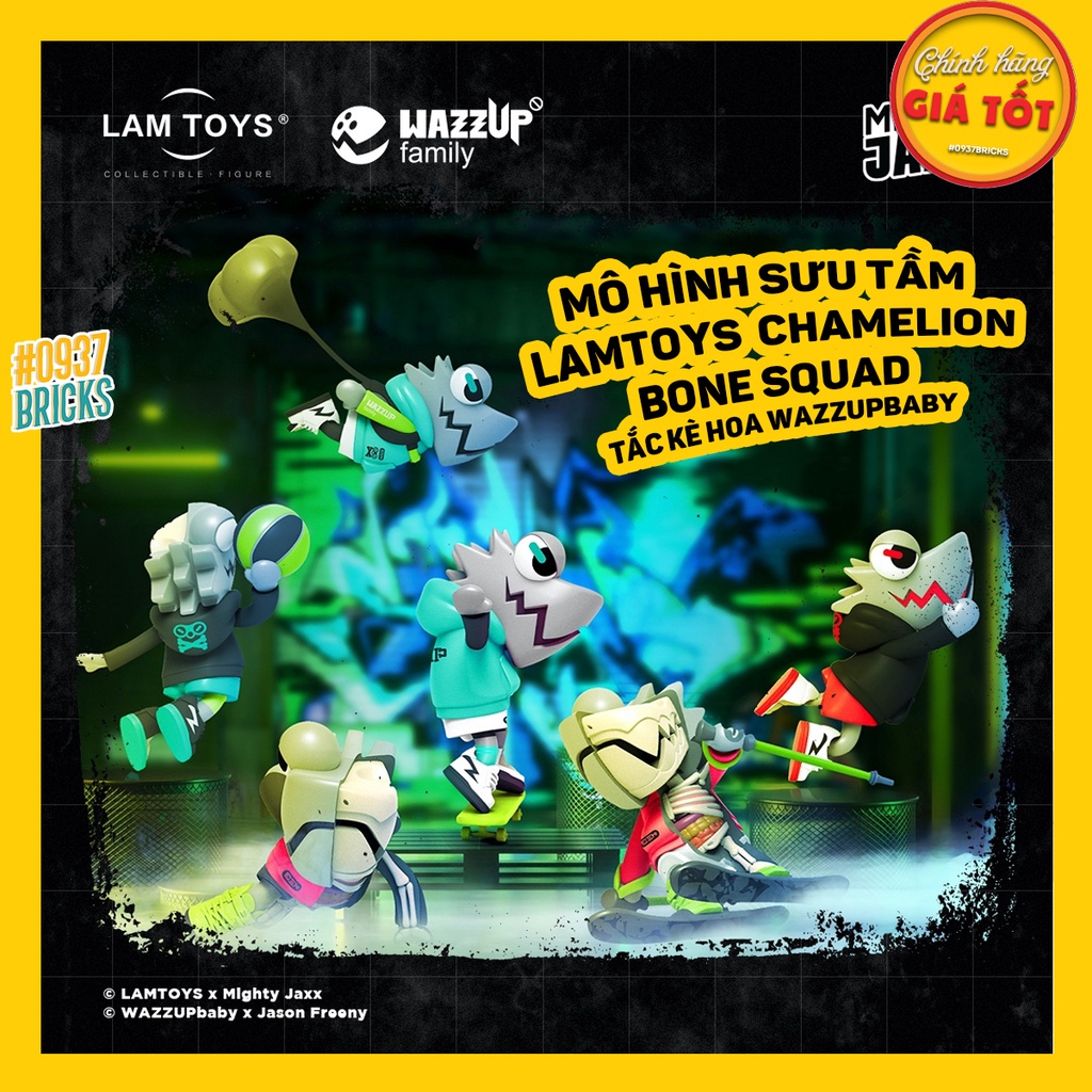 MÔ HÌNH KHỦNG LONG WAZZUPBABY BONESQUAD x Mighty Jaxx Đồ chơi mô hình Tắc kè 0937Bricks