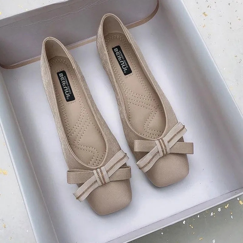 Giày Búp Bê Da Mềm Đế Bằng Mũi Nhọn Dễ Phối Đồ Thời Trang Cho Nữ Size 32-44