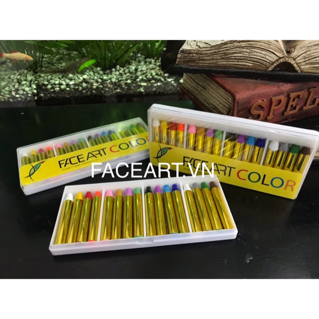 MÀU VẼ MẶT HALLOWEEN CHO BÉ HỘP 16 Cây - BÚT MÀU VẼ MẶT -FACE PAINTING