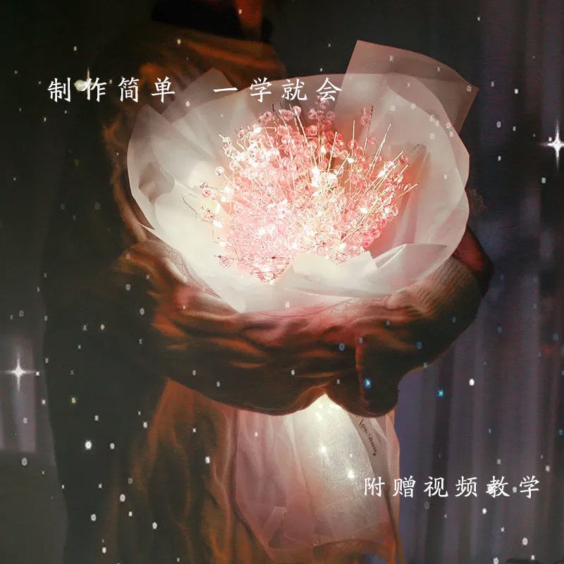 Bó Hoa Gypsophila Tự Làm Đính Hạt Sáng Tạo Làm Quà Tặng Sinh Nhật Cho Bạn Gái