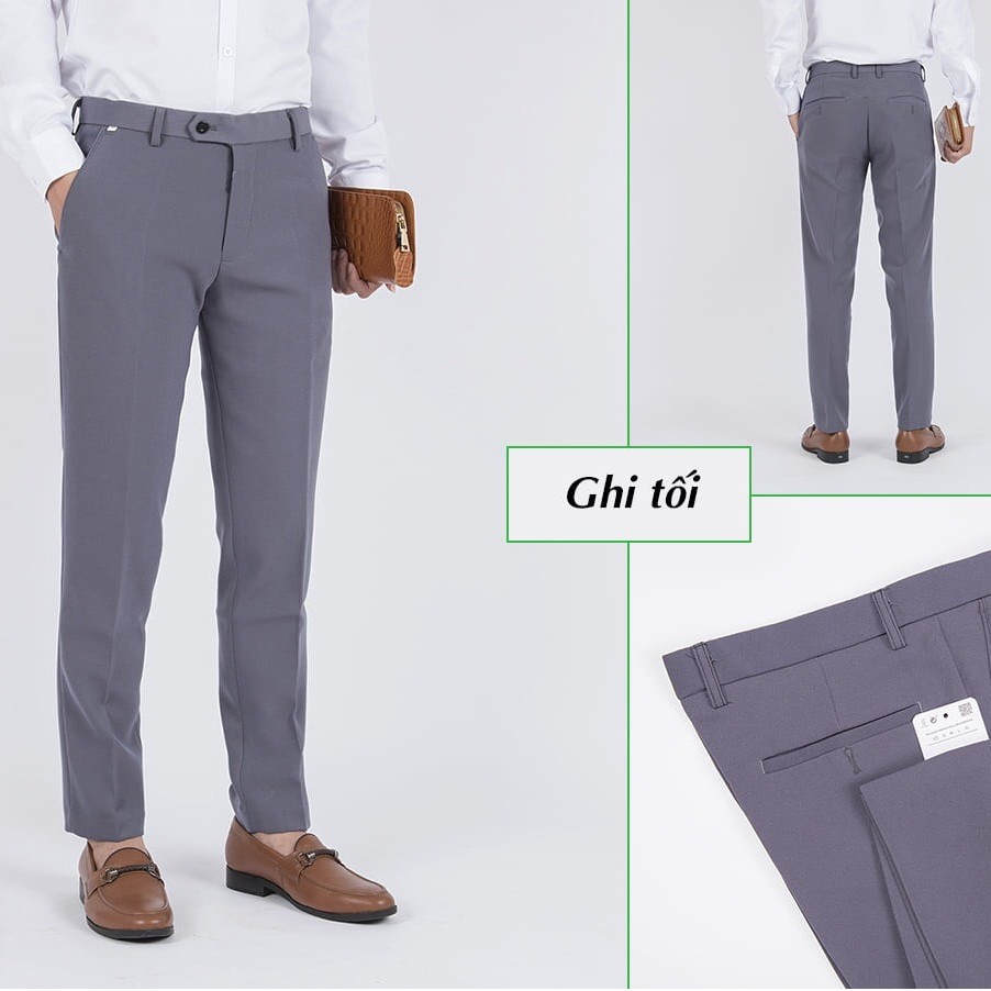 Quần tây quần âu nam đẹp thời trang công sở, chất vải tuyết mưa dáng ôm, co dãn nhẹ ống côn phong cách hàn quốc