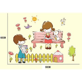 Decal dán tường bé đọc sách