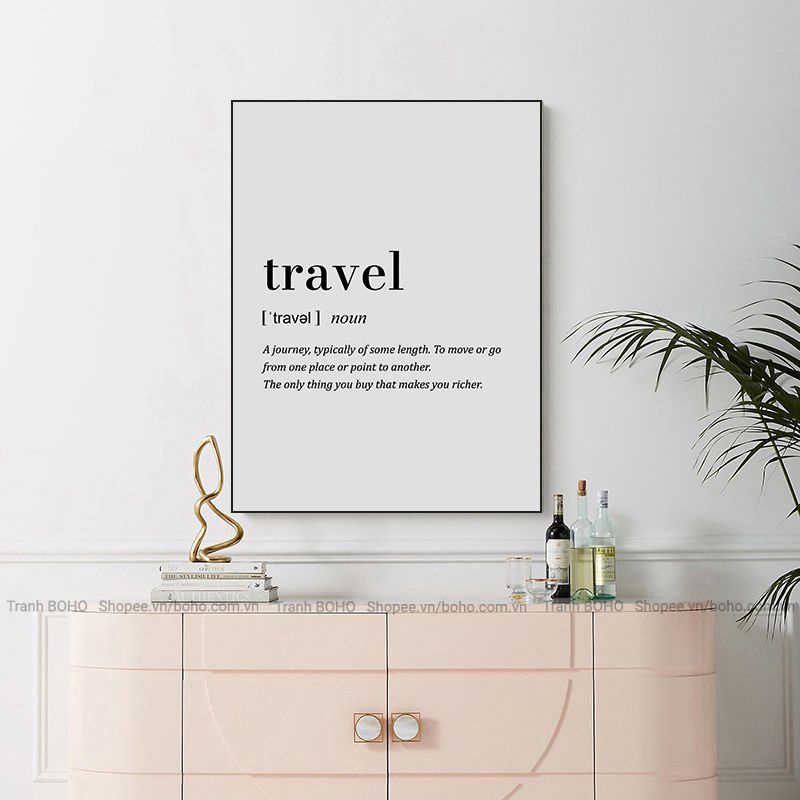 Tranh Canvas Decor - Tranh chữ treo tường 50*70cm - Tặng đinh 3 chân treo tranh