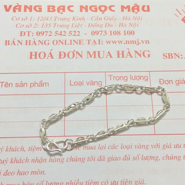 Lắc tay bạc ta Nmj cho bé mẫu o kẹp 12