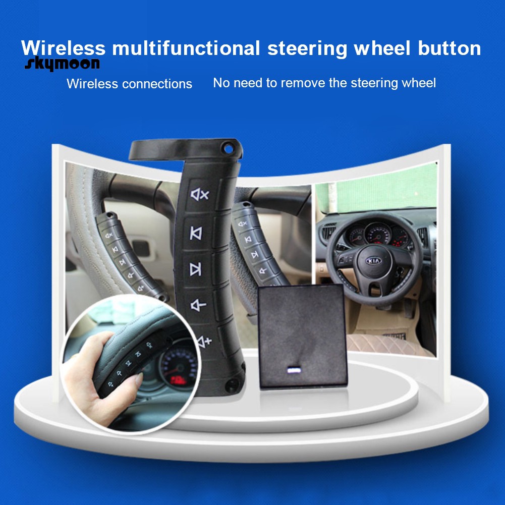 Nút Điều Khiển Từ Xa Không Dây Gắn Vô Lăng Xe Hơi Thông Dụng DVD GPS