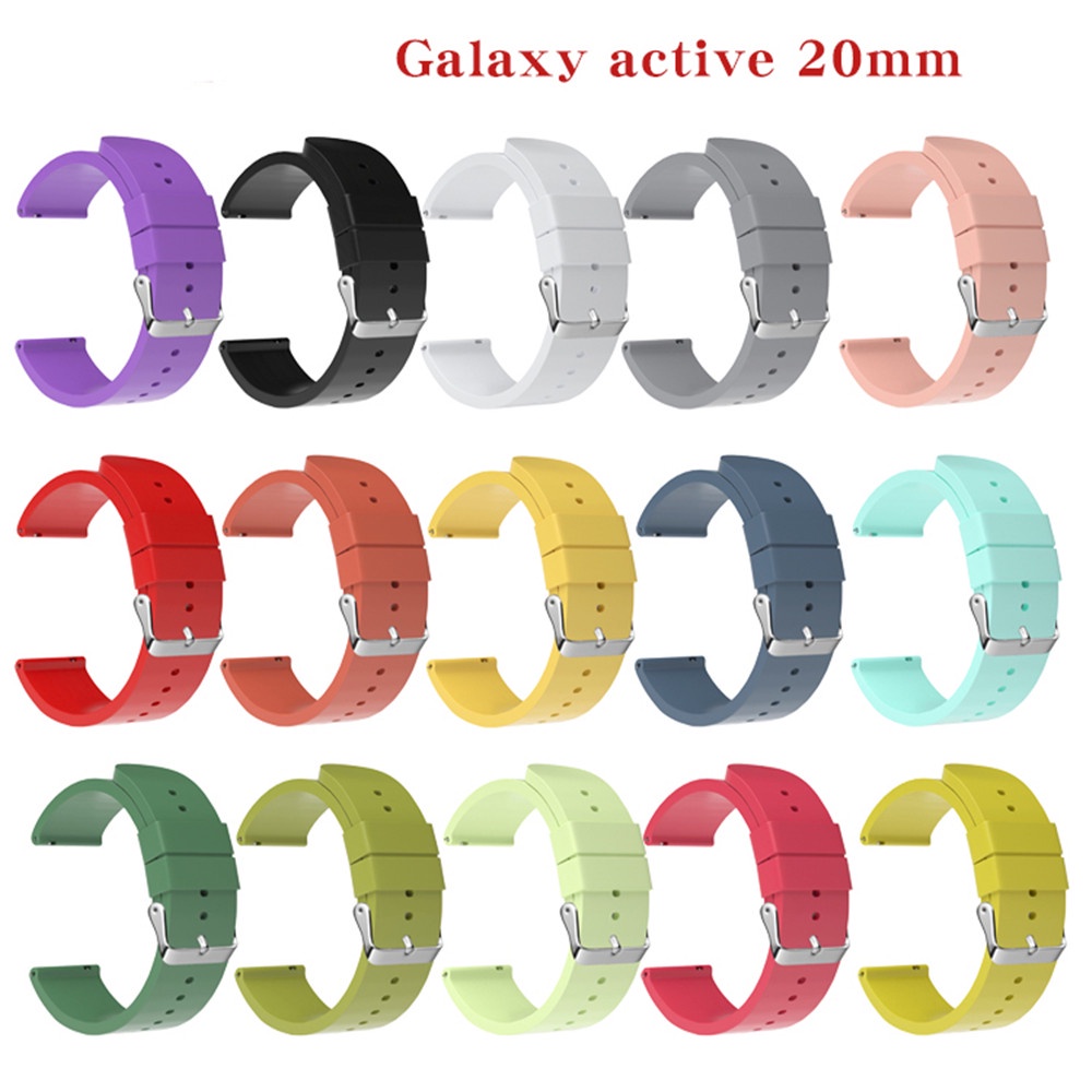 Dây Đeo Tay Thay Thế 20mm Bằng Silicon Cho Đồng Hồ Thông Minh Samsung Galaxy Watch 3 41mm 42mm Bnad Active 2 Gear S2