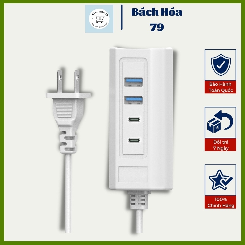 Ổ cắm điện đa năng có sạc nhanh PD 20W cổng USB typeC an toàn chống giật chịu nhiệt