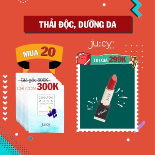 SET 10 MẶT NẠ DƯỠNG DA [JUCY COOLTOX MASK] - TẶNG SON LỲ CHÍNH HÃNG HÀN QUỐC