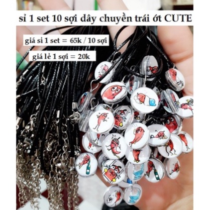 sỉ 1 set 10 dây chuyền hình trái ớt ngộ ngĩnh [ Homi Handmade chuyên sỉ gốc vòng tay học sinh không trung gian ]