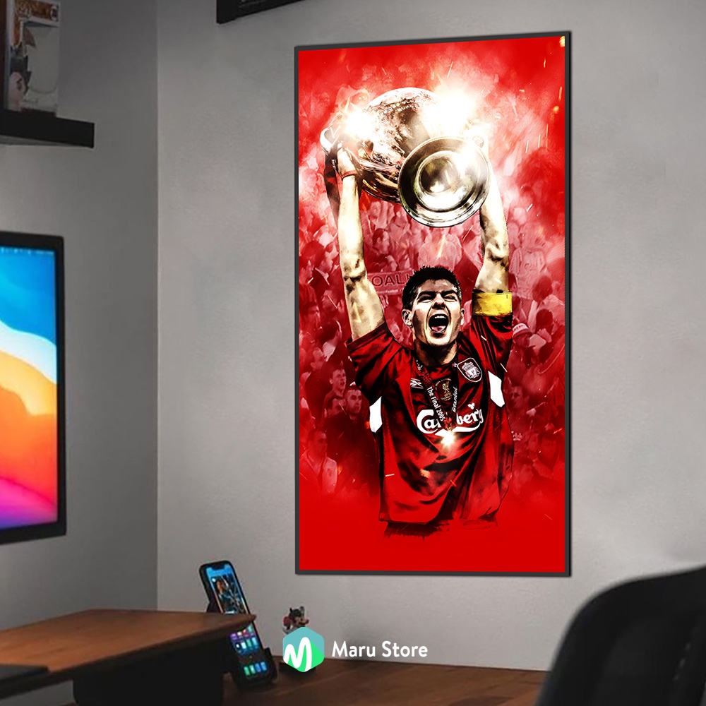 Tranh Cầu Thủ Bóng Đá Liverpool Gerrard Treo Tường Trang Trí Phòng Khách