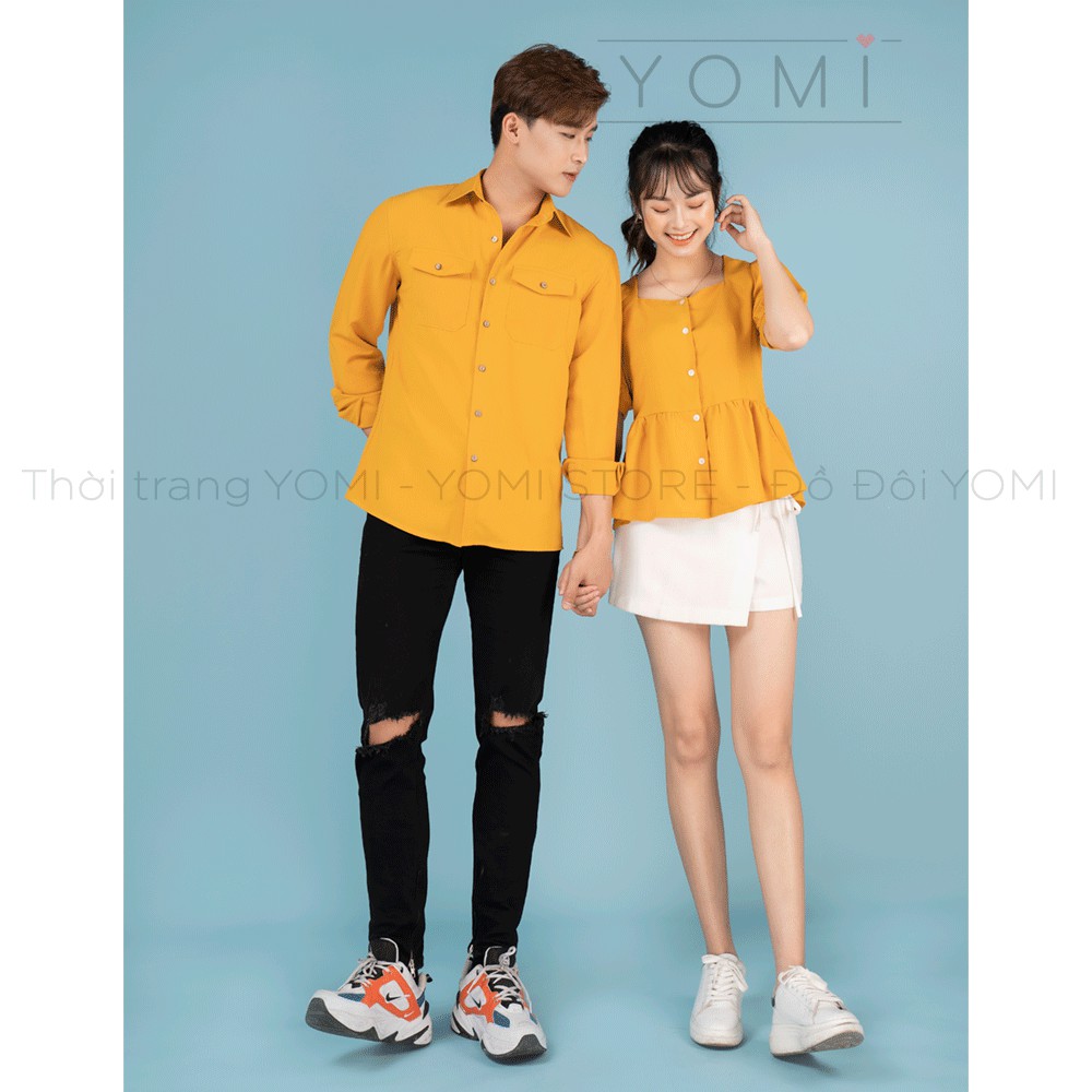 Áo đôi, áo cặp nam nữ, áo sơmi đôi Hàn Quốc