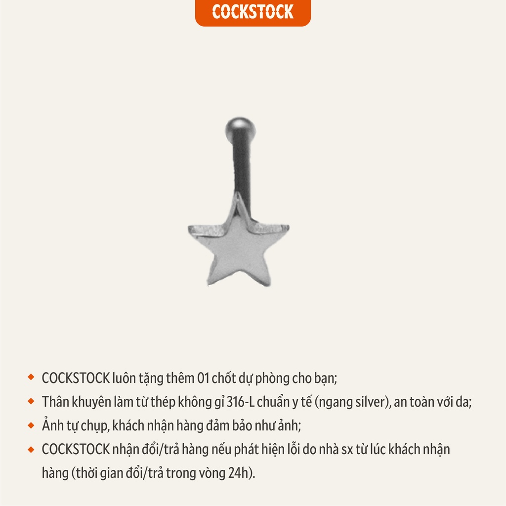 Khuyên mũi thân thẳng CockStock