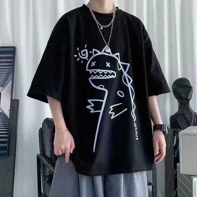 Áo Thun Tay Ngắn In Họa Tiết Hoạt Hình Phong Cách Hàn Quốc Size M-5XL Thời Trang Cho Nam