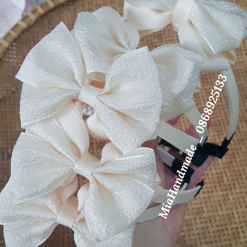 Bờm tóc cho bé - bờm tóc cho bé đính nơ họa tiết dễ thương cho bé  Bờm handmade cho bé