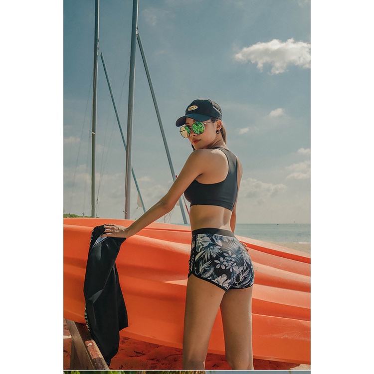 Bộ đồ bơi nữ dài tay kéo khóa thể thao phong cách Hàn