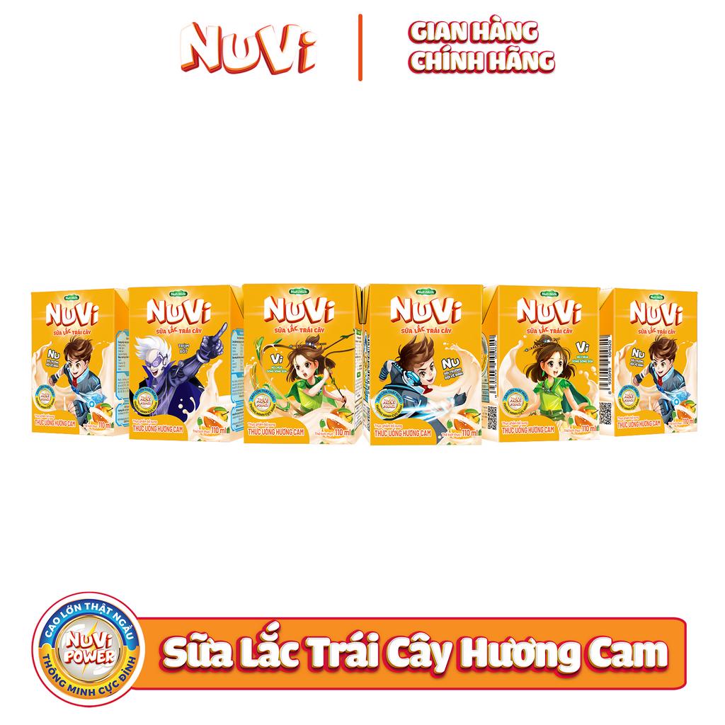 Thùng 48 hộp NuVi NutiMilk TU hương Cam SLTC 110ml/hộp