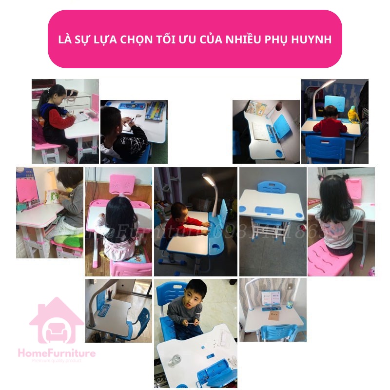 Bộ bàn ghế học sinh K11 - Bộ bàn học cho bé chống cận chống gù điều chỉnh được độ cao Home Furniture
