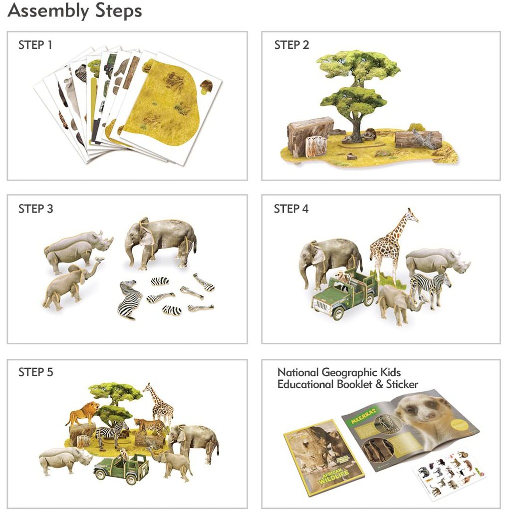 Mô hình giấy 3D CubicFun - National Geographic African Wildlife - Khám phá Động ...