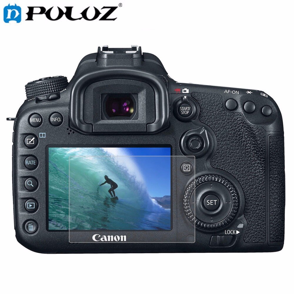 PULUZ Máy ảnh 2.5D cong Cạnh 9H Surface Độ cứng Tempered Glass bảo vệ màn hình cho Canon 7D Mark II