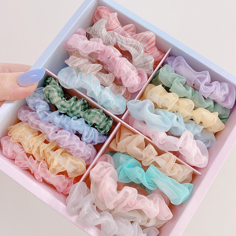 Dây Cột Tóc Chiffon Co Giãn Màu Kẹo Ngọt Thời Trang Mùa Hè Hàn Quốc Cho Nữ