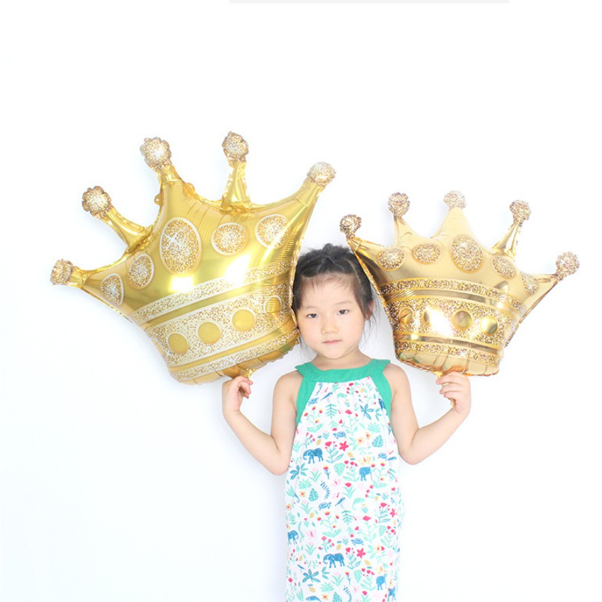 Bong bóng lá nhôm hình vương miện nhỏ nhắn dùng để trang trí tiệc sinh nhật cho bé