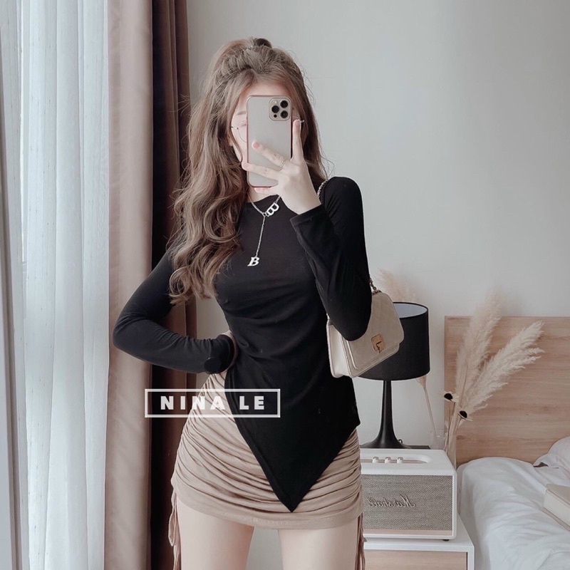 set áo thun vạt chéo mix cvay rút. 3 màu hot hit