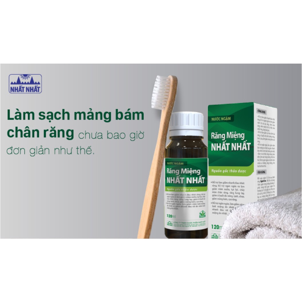 Nước Ngậm Răng Miệng Nhất Nhất Hàng Chính Hãng, Nước Súc Miệng Thảo Mộc Công Nghệ Nhật { Mẫu new 2021 } Chai 120ml