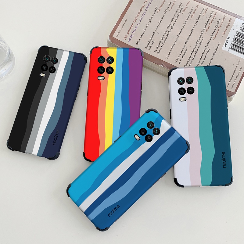 Rainbow Silicone Phone Case OPPO Realme 8 Pro 4G 8i 9i Narzo 50 C21 5G with branded protective Cover