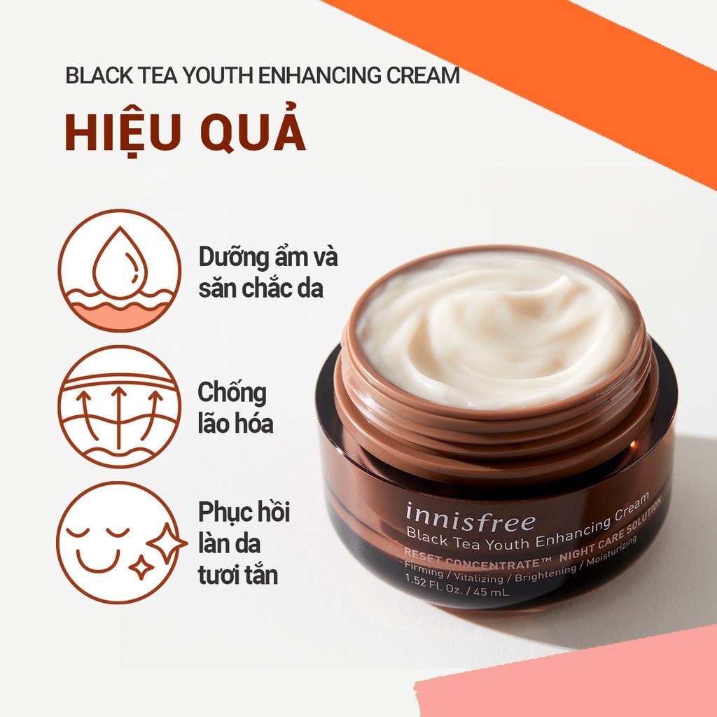 Kem dưỡng phục hồi da và chống lão hóa trà đen innisfree Black Tea Youth Enhancing Cream 45ml