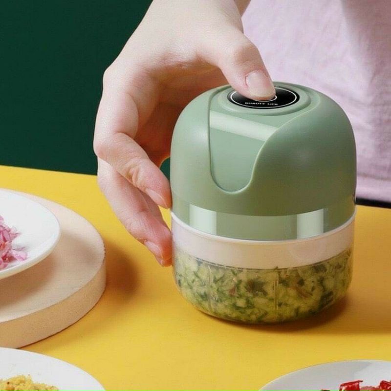 Máy xay tỏi ớt bằng điện cầm tay mini tiện dụng - Máy xay đa năng 250ml