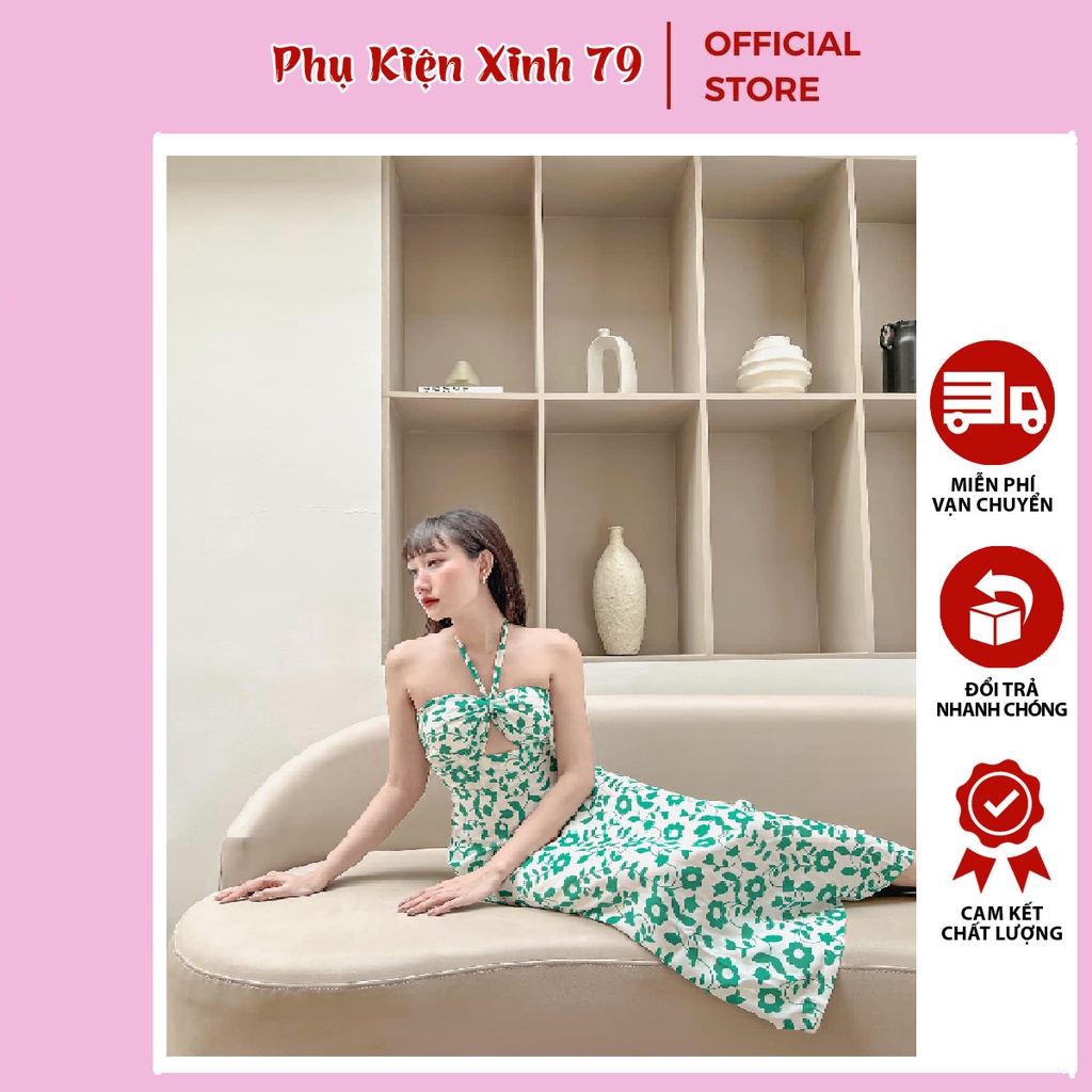 Đầm maxy, cổ yếm, chất lụa mango - đi biển, đi chơi cực xinh_Phụ Kiện Xinh 79