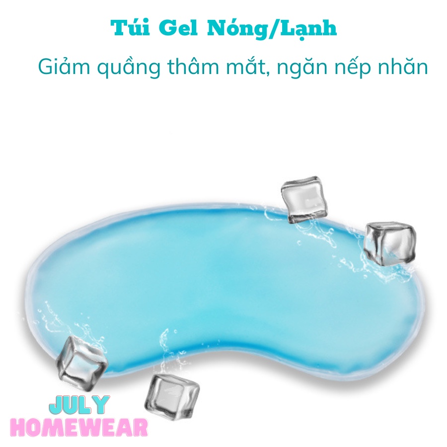 Mặt nạ che mắt ngủ chất lụa mềm kèm gel massage, băng đô mắt lụa JULY HOMEWEAR