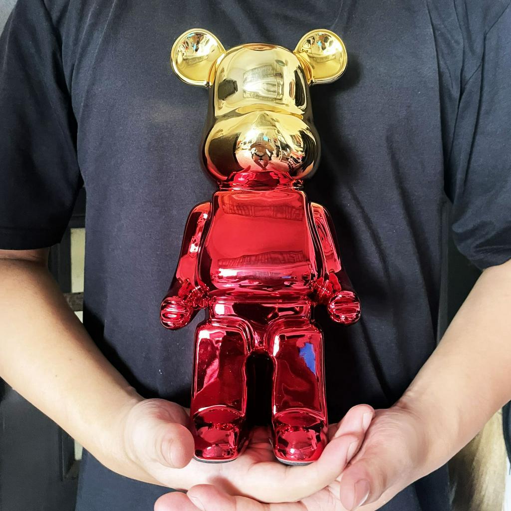 Mô hình bearbrick 28cm decor sang trọng - tượng bearbrick chất liệu gốm sơn tĩnh điện sáng bóng màu neon