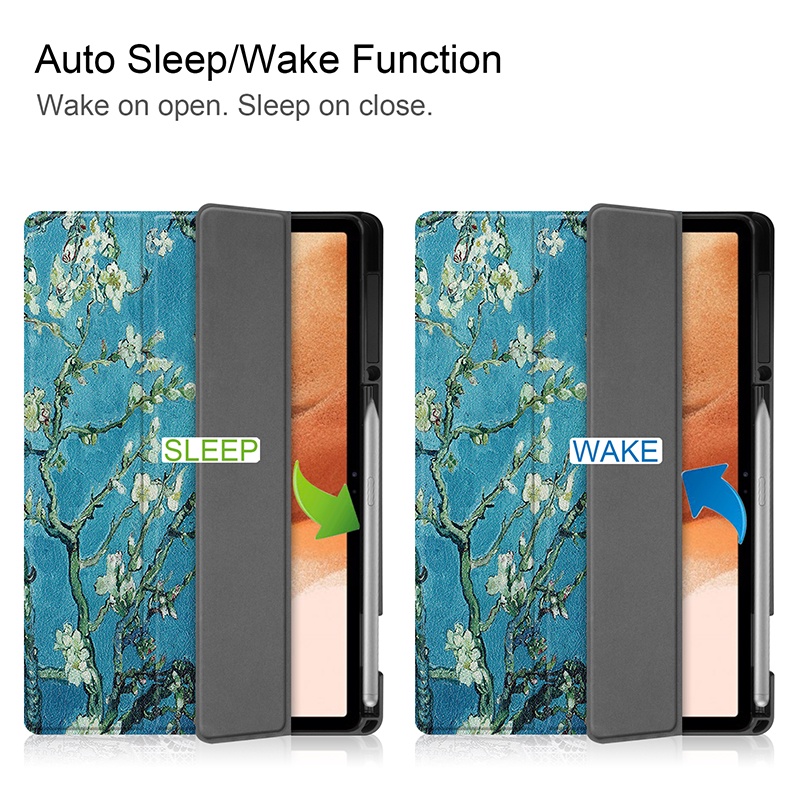 Bao Da Máy Tính Bảng Mềm Có Ngăn Đựng Bút Tiện Dụng Cho Samsung Galaxy Tab S7 Fe Sm-T730 T735 T736 12.4 Inch