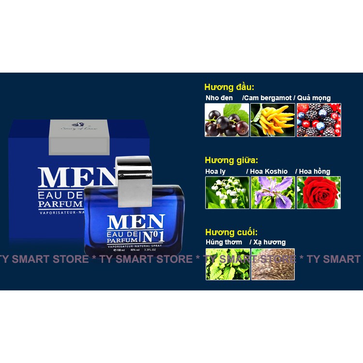 Dầu Thơm Nước Hoa Nam Thơm Lâu Men No1 100ml