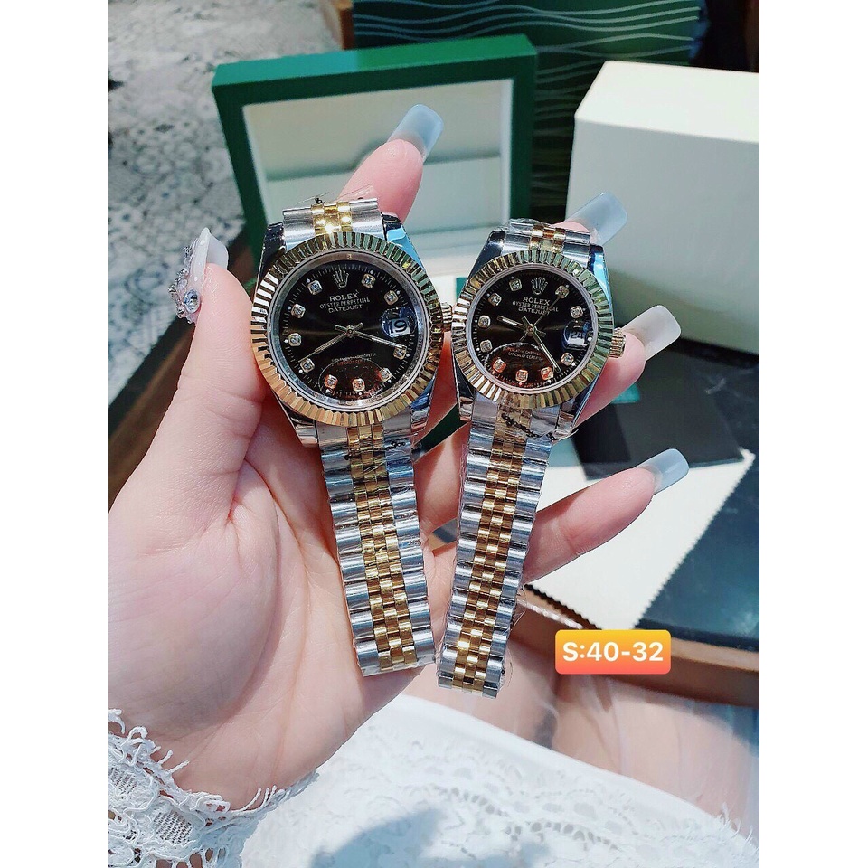 {SẴN KHO} Đồng hồ Nam Nữ ROLLEX viền trơn mặt trơn