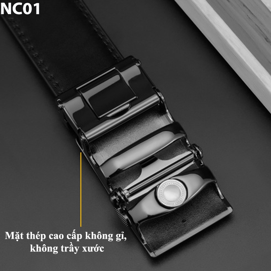 Thắt Lưng Nam Cao Cấp, Dây Nịt Nam Giá Rẻ TL store, Bản To 3,5cm, Khóa Kim Loại Tự Động, Phối Quần Âu Công Sở