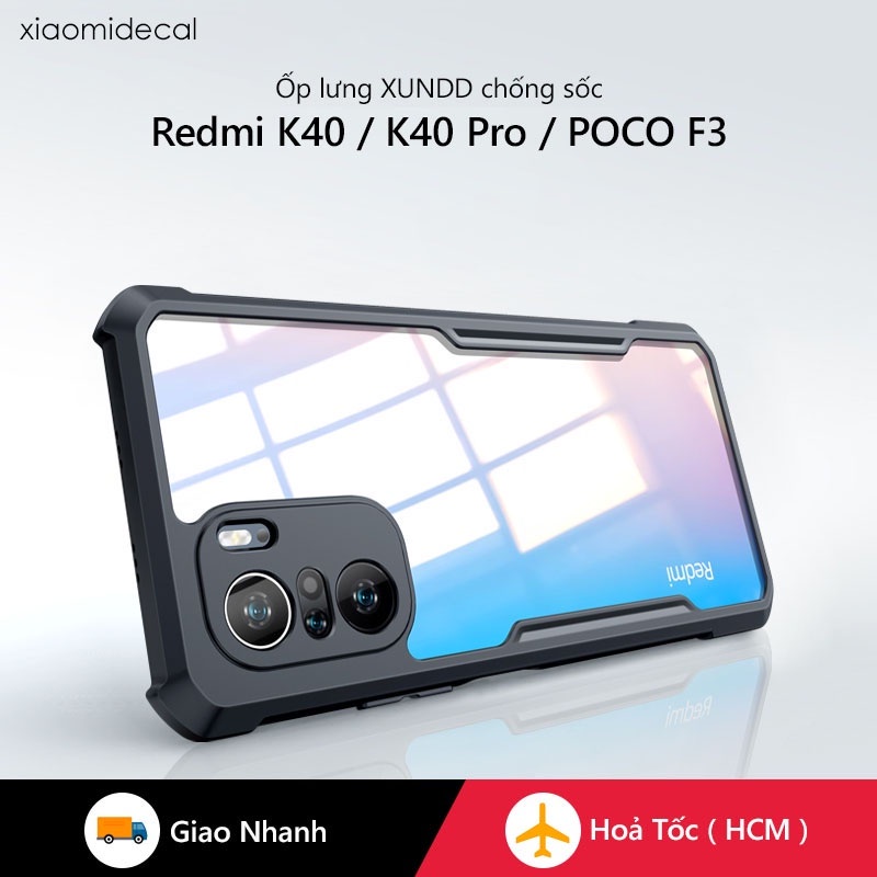 Ốp lưng XUNDD dùng cho Redmi K40 / K40 Pro / Poco F3 Mặt lưng trong, Viền TPU, Chống sốc